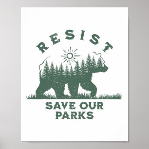 Póster Resistir Salvar Nuestros Parques Los Parques Nacio