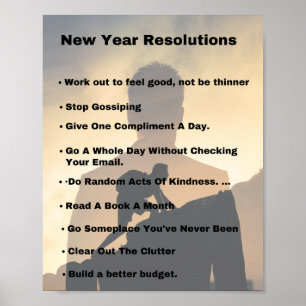 Póster resoluciones del año nuevo