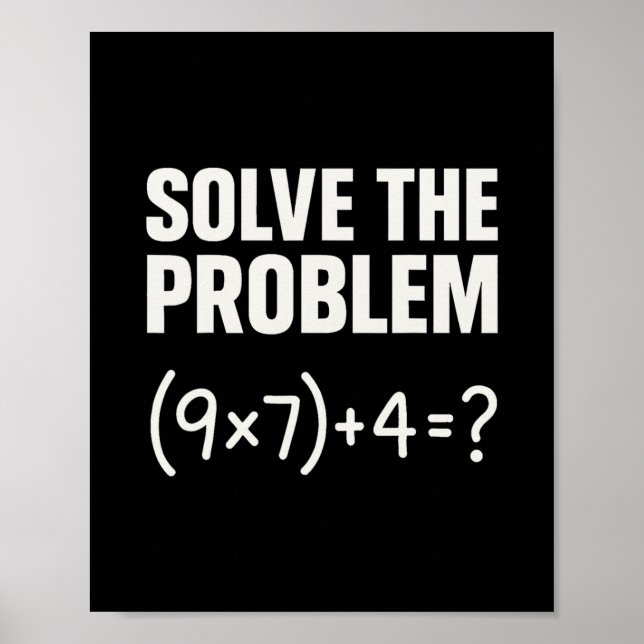 Póster Resolver el problema divertido Math 67 Meme Profes (Frente)