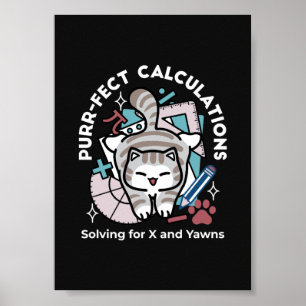 Póster Resolviendo para X y bostezos – Gato atigrado ador