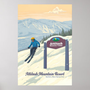 Póster Resort de Attitash Mountain Bartlett New Hampshire