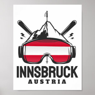 Póster Resort de esquí Innsbruck Austria Esquí retro