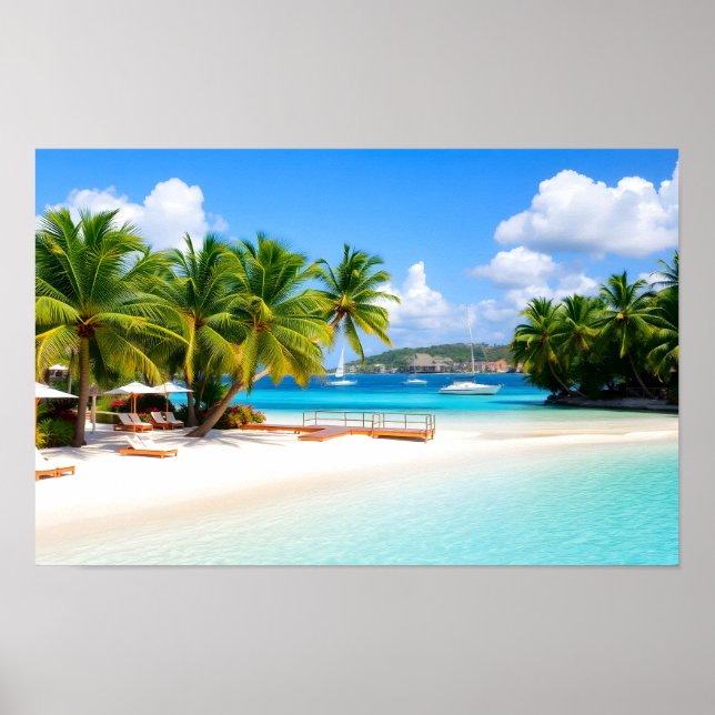 Póster Resort de playa tropical de lujo (Frente)