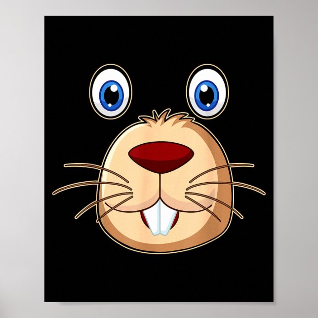 Póster Respect The Groundhog Day Funny Groundhog Face  (Frente)