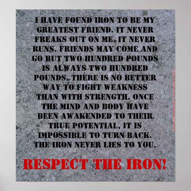 Póster Respect The Iron (Frente)