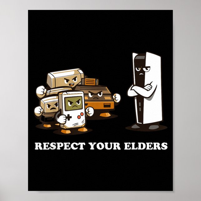 Póster Respect Your Elders T Retro 90s Gaming  (Frente)