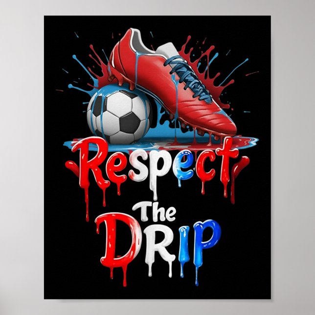 Póster Respetar el estilo callejero de graffiti de fútbol (Frente)
