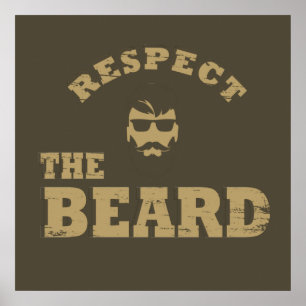 Póster Respetar la barba divertidas frases con barba