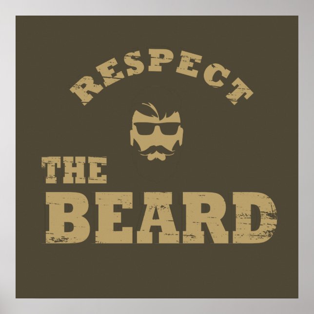Póster Respetar la barba divertidas frases con barba (Frente)