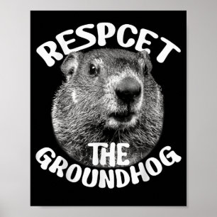 Póster Respetar la marmota Día de la marmota _1