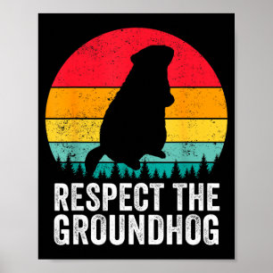 Póster Respetar la marmota divertida marmota vintage Marm