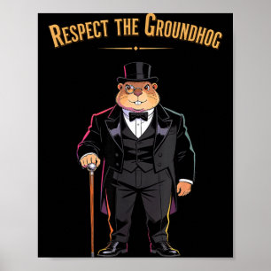 Póster Respetar La Marmota Divertida Marmota Y Marmota D