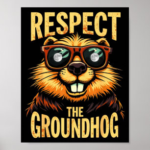 Póster Respetar la marmota Feliz día de la marmota _1 