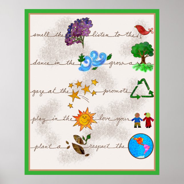 Póster Respetar la Tierra, amar a sus hijos (Frente)