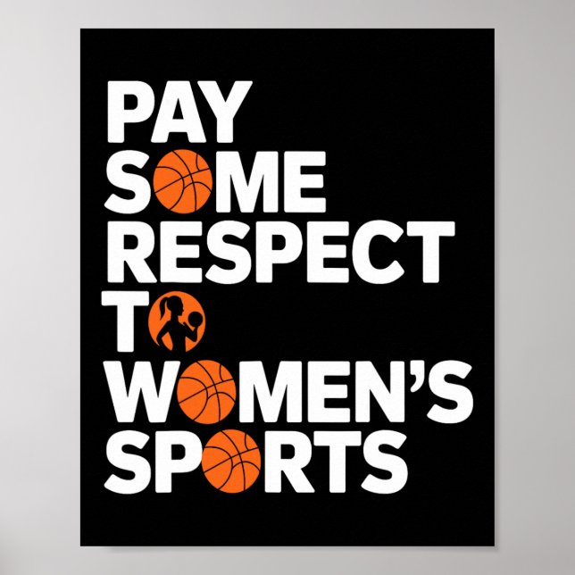 Póster Respetar los Deportes Femeninos Empoderando Cita S (Frente)