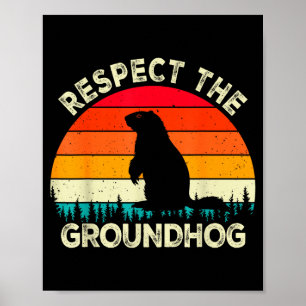 Póster Respetar Los Roedores Del Día De La Marmota Lindos