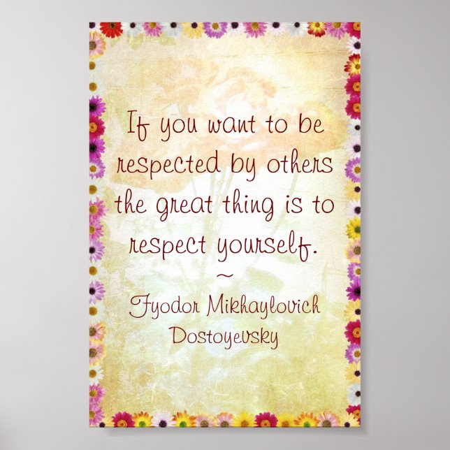 Póster Respétate (Cita Dostoyevsky) (Frente)