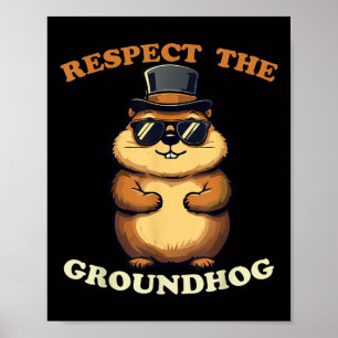 Póster Respeto A La Celebración Del Día De La Groundhog C