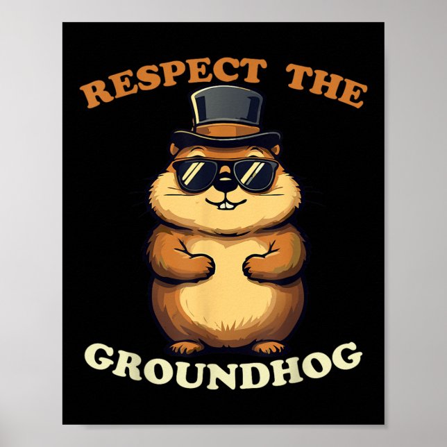 Póster Respeto A La Celebración Del Día De La Groundhog C (Frente)