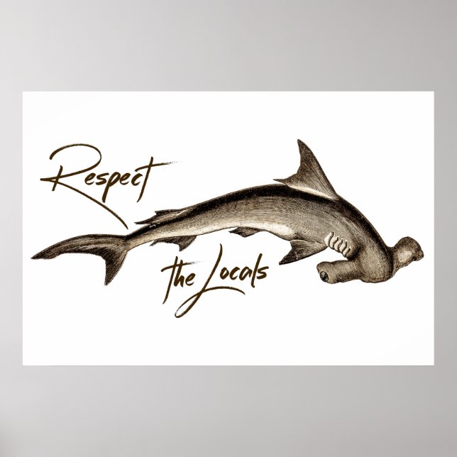 Póster Respeto a la cita graciosa de Hammerhead Shark (Frente)