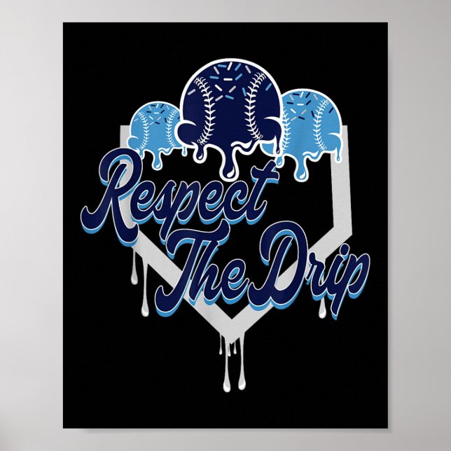 Póster Respeto A La Placa De Béisbol Con Rociación (Frente)
