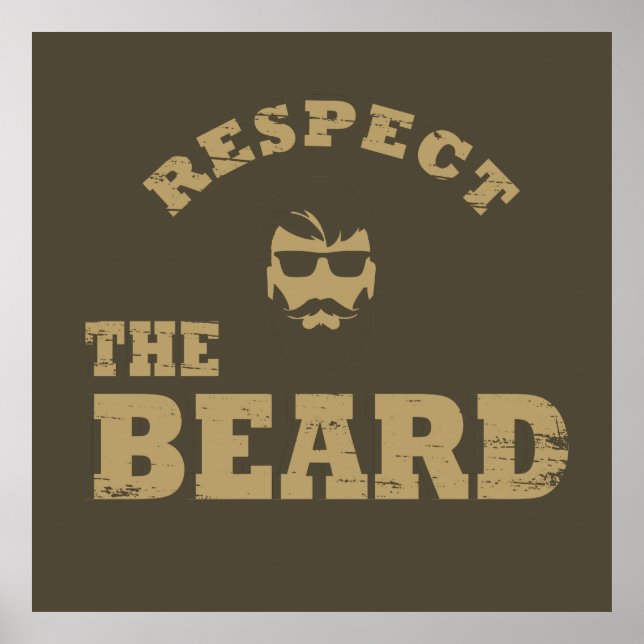 Póster Respeto a los graciosos dichos barbudos de barba (Frente)
