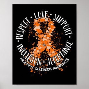 Póster Respeto Amor Apoyo Esclerosis Múltiple Conciencia