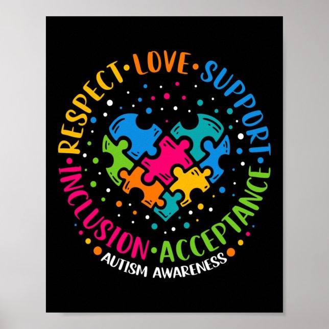 Póster Respeto Apoyo al Amor Inclusión Autismo del Rompec (Frente)