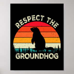 Póster Respeto por el Día de los Roedores Cute Retro Grou