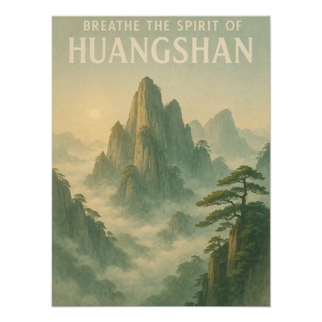 Póster Respira el espíritu de Huangshan (Anverso)