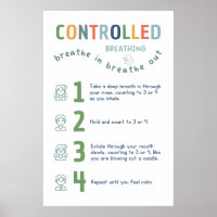 Respiración controlada 1 2 3 4 Poster en aula