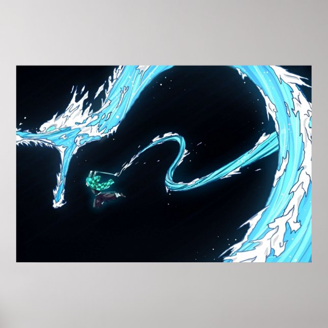 Póster Respiración de agua Demon Slayer Tanjiro (Frente)