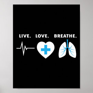 Póster Respiración de amor en vivo - Regalo terapeuta res
