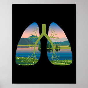 Póster Respirar los pulmones de aire limpio salir de la c