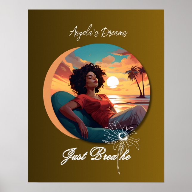 Póster Respirar por mujer afroamericana (Frente)