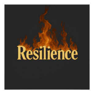 Póster Resplandeciente fuego de resiliencia