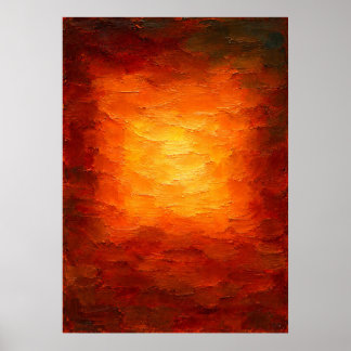 Póster Resplandor ámbar - Naranja texturizado abstracto