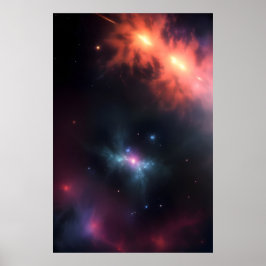 Póster Resplandor cósmico de la nebulosa estelar