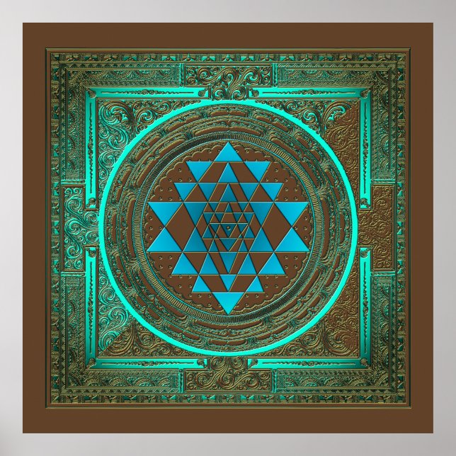 Póster Resplandor de agua en Sri Yantra - Poster (Frente)