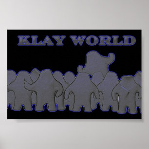 Póster Resplandor del negro del poster del mundo de Klay
