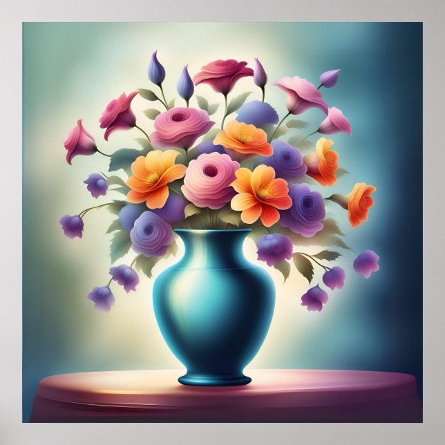 Póster Resplandor floral radiante (Frente)