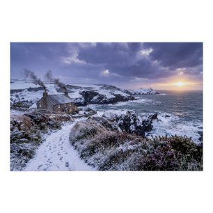 Póster Resplandor invernal en la costa de Cornualles
