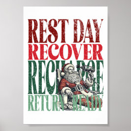Póster Rest Day R&R Navidades divertidos versión Fitness