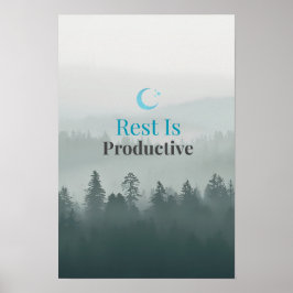 Póster Rest Is Productive – Minimal Motivational Poster