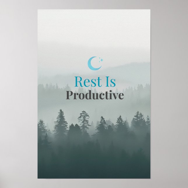 Póster Rest Is Productive – Minimal Motivational Poster (Frente)