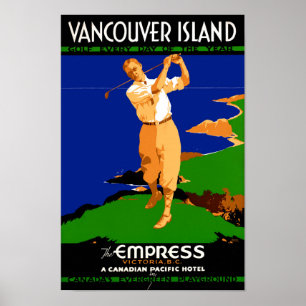 Póster Restablecer afiche de la Vintage Island de Vancouv