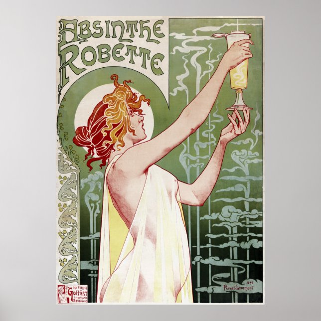 Póster Restauración de Art Nouveau Absinthe Robette en 18 (Frente)