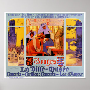Póster Restauración de Bruges Vintage Travel Poster