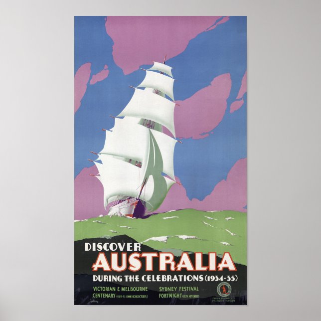 Póster Restauración de Poster de viajes de cosecha austra (Frente)