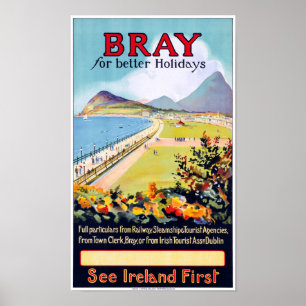 Póster Restauración del Poster de viajes Bray Vintage de 